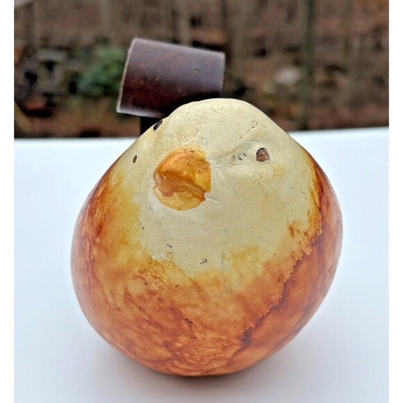 Folk Art Clay Art Pottery Bird Figure w/ Wrought Iron Tail Handcrafted Mexico - Picture 2 of 14